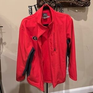 Georgia bulldog jacket zip up red black size medium, 38/40 knights Apparel